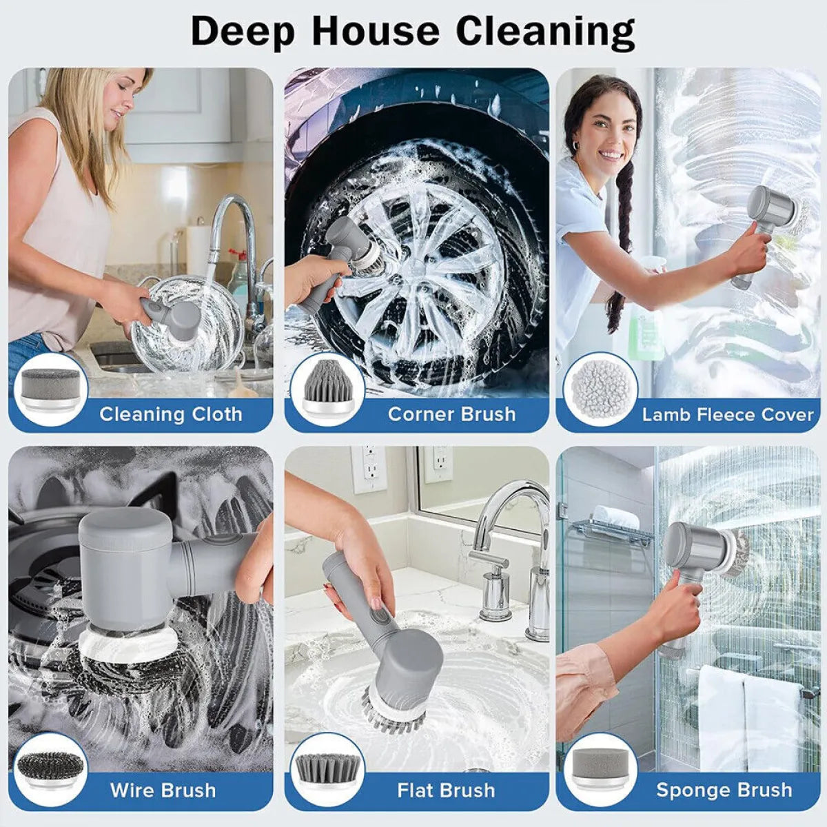 Premium 8in1 Electric Cleaning Brush (Cordless)
