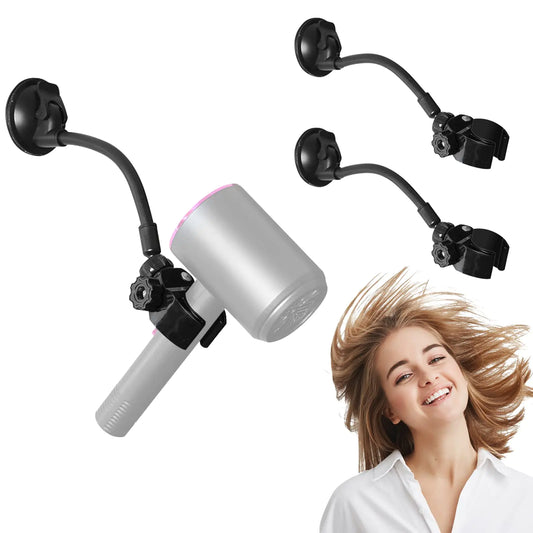 Hands Free Suction Cup Adjustable Hair Dryer Holder with 360 Rotation