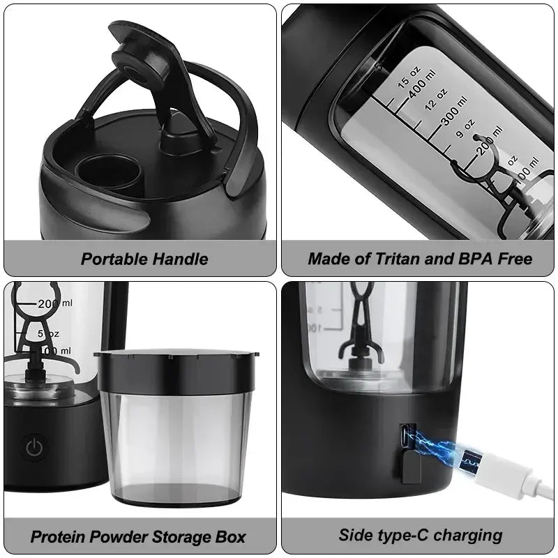 Premium Electric Portable Shaker Bottle