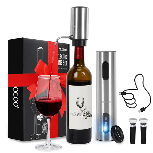 Luxury Moocoo Deluxe Electric Wine Opener Set