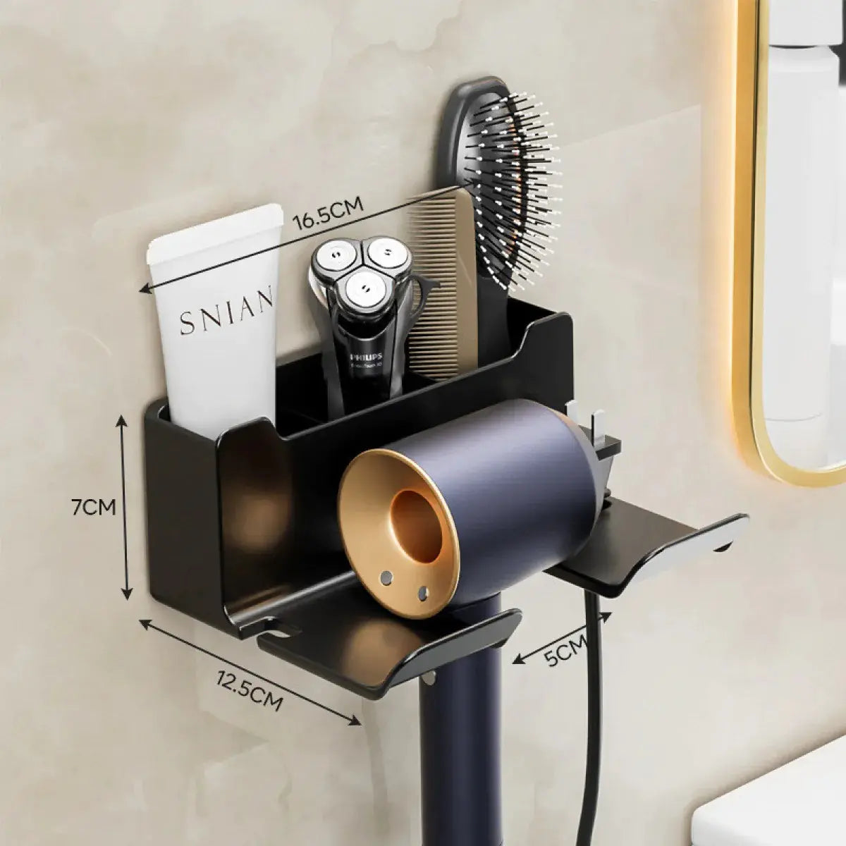 High Performance Wall-Mounted Hair Dryer Storage Rack